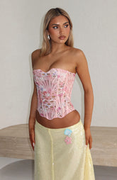 So Much To Say Strapless Bustier Pink