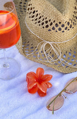 Floral Charm Hair Clip Peach