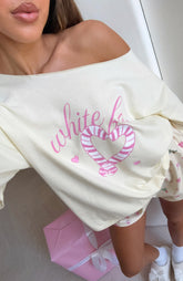Sweetheart Pyjama Off Shoulder Tee Lemon