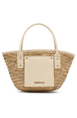 Vivienne Straw Top Handle Bag Cream