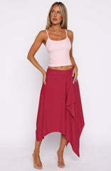 Free All Night Midi Skirt Berry