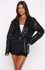 Heartthrob Pu Blazer Black