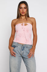 Glow Season Strapless Top Baby Pink
