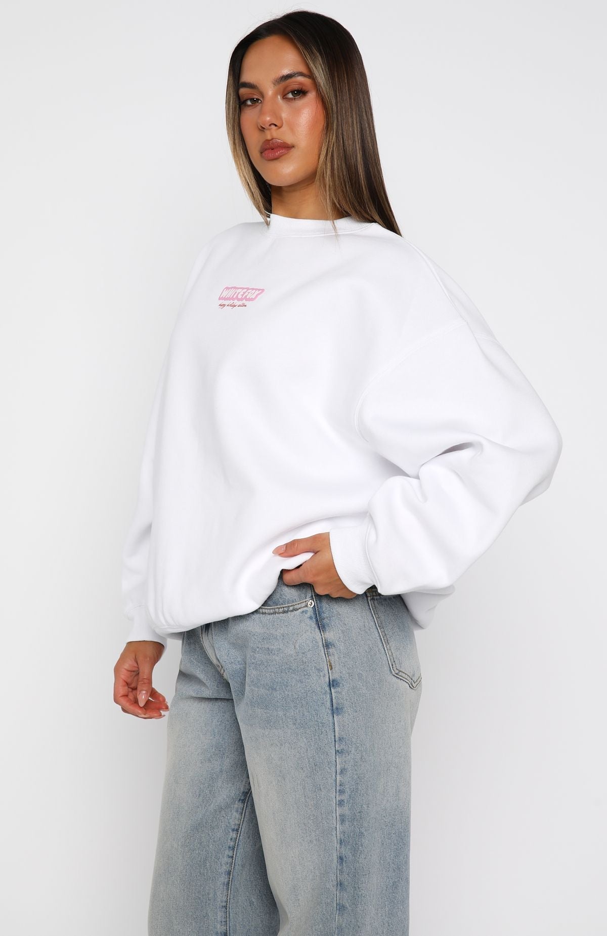 Santa Baby Oversized Sweater White