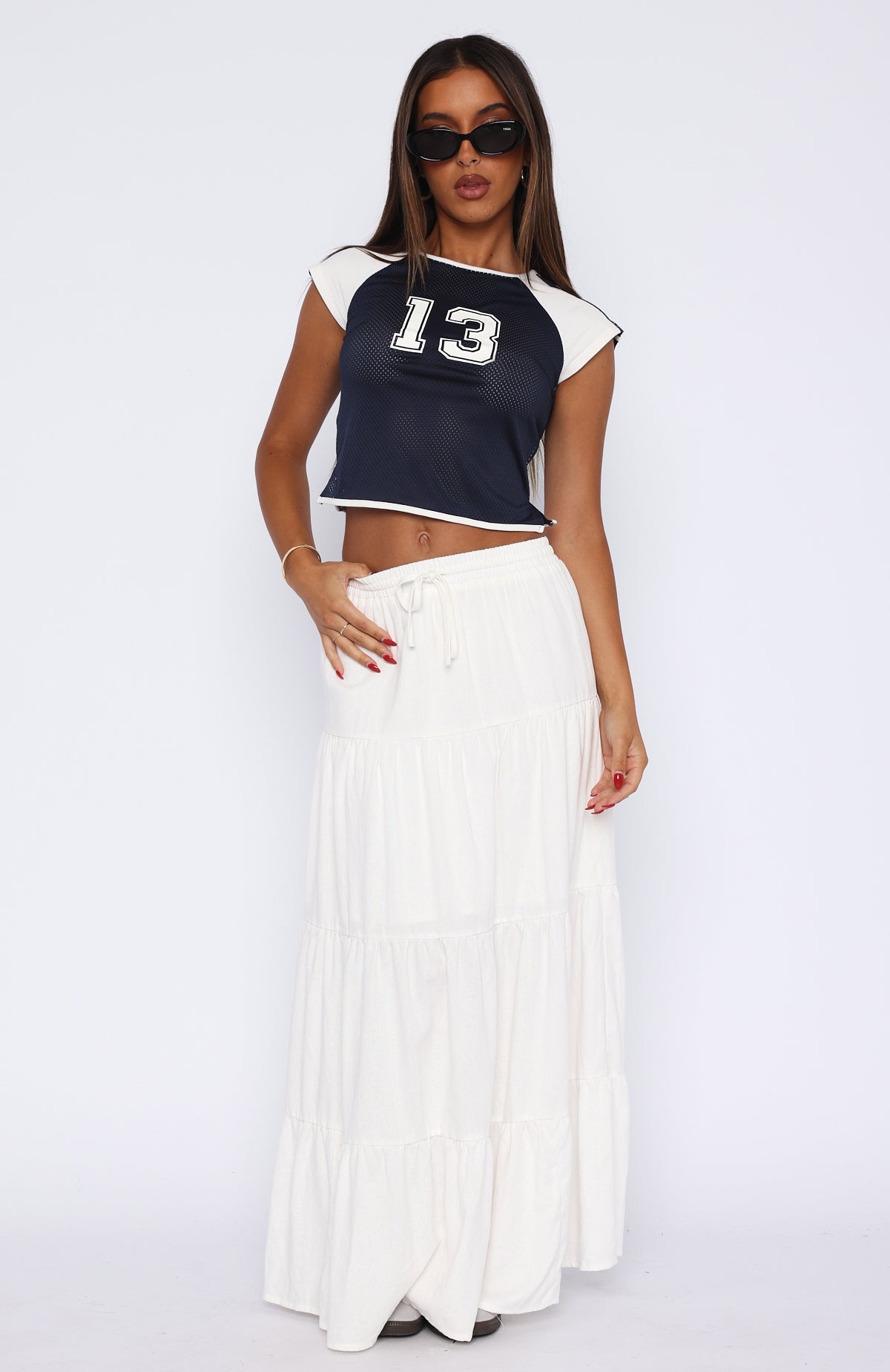 In That Moment Maxi Skirt White