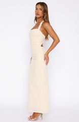 Counting On It Halter Maxi Dress Cream