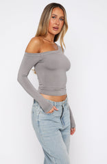 Predicting The Future Long Sleeve Top Grey Mist
