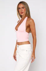 When I'm With You Halter Top Baby Pink
