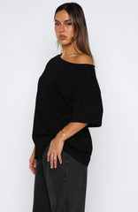 Give Me Options Off Shoulder Tee Black