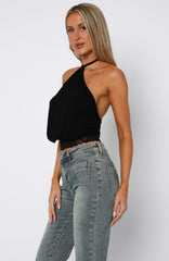 Endless Moment Halter Top Black