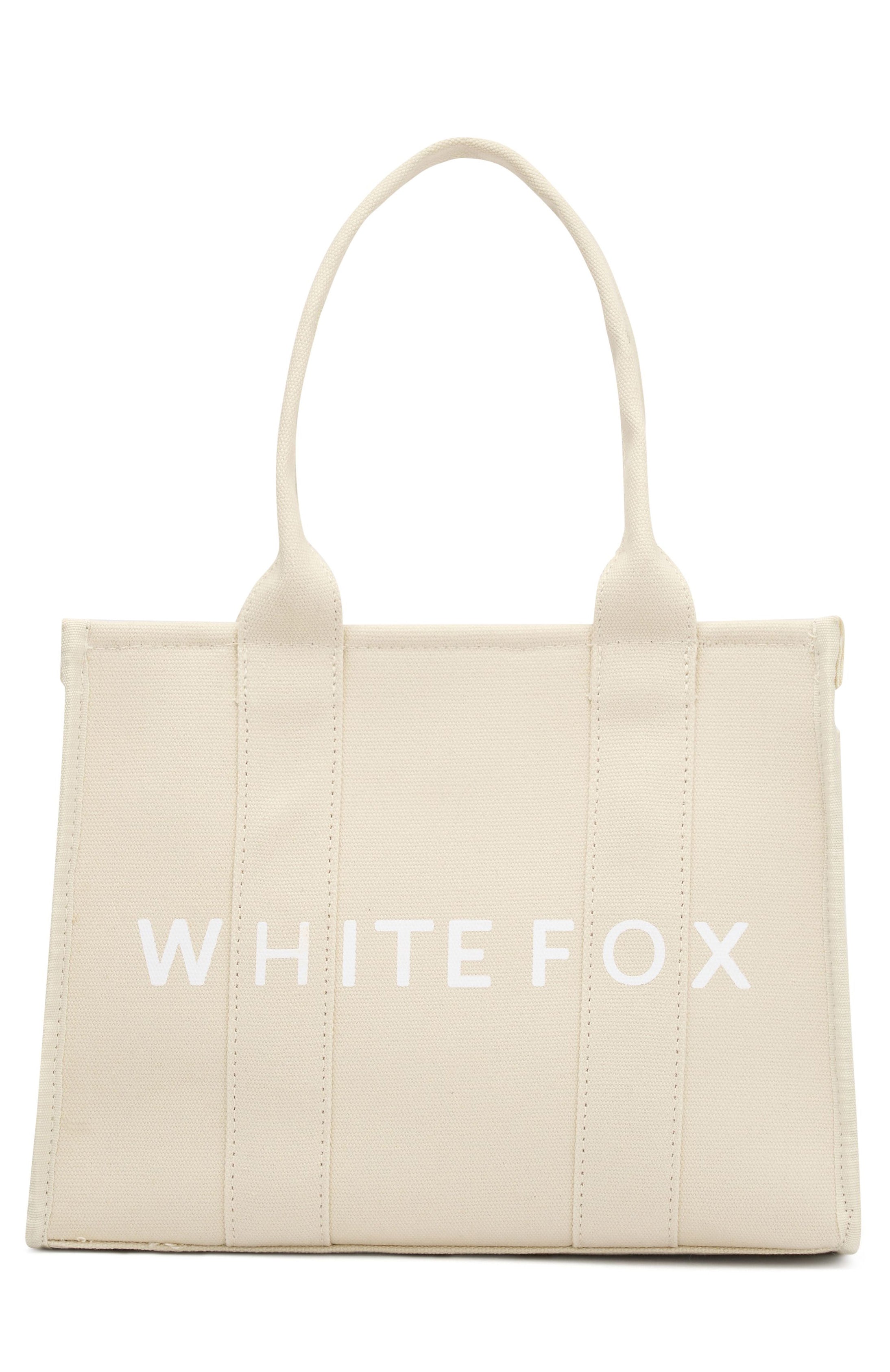 White Fox Mini Tote Bag Beige