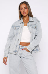 Adriana Oversized Denim Jacket Glacier Blue