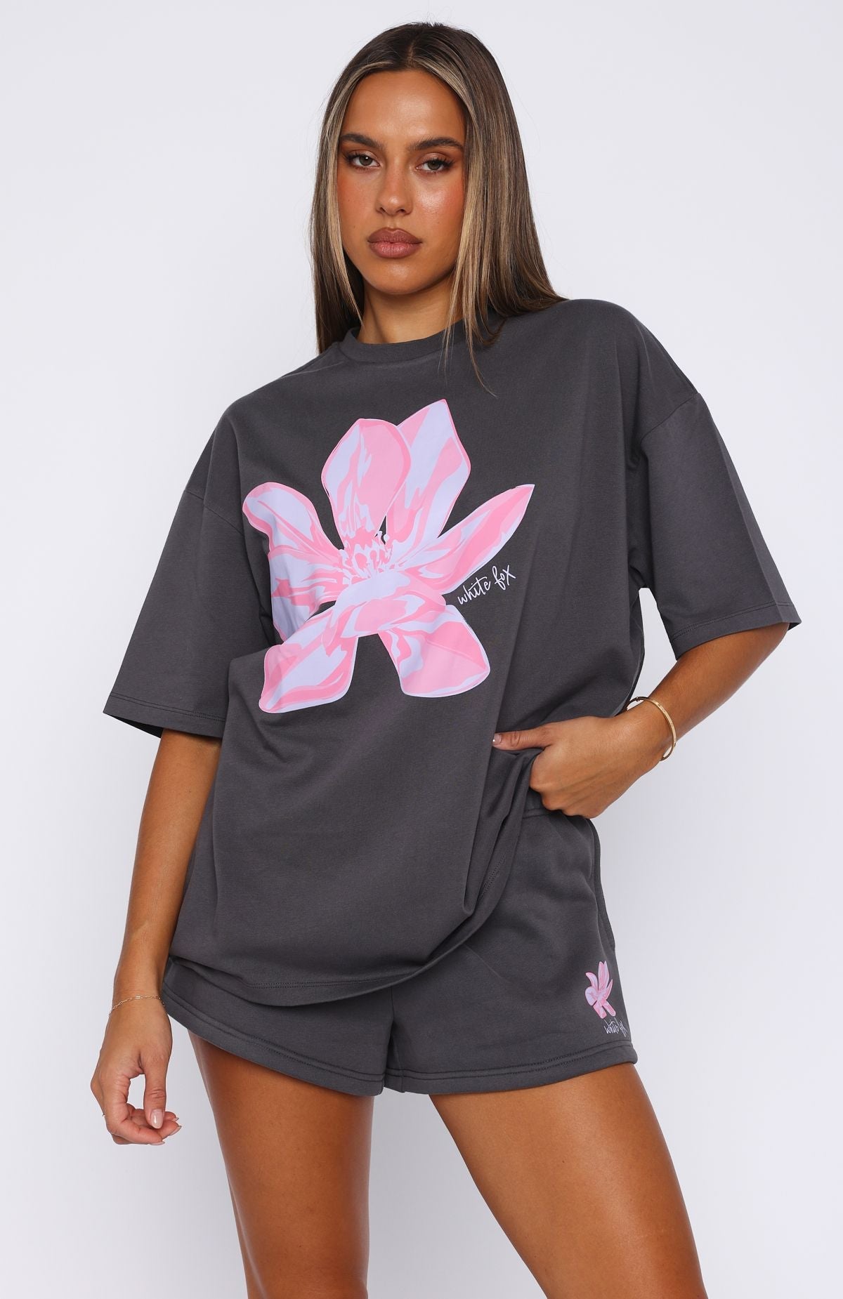Pick You A Flower Oversized Tee Volcanic