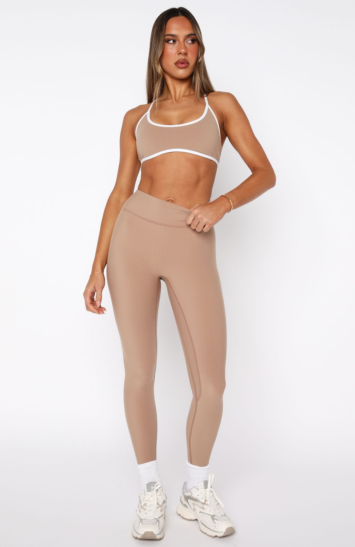 Relentless Sports Bra Caramel/White