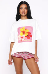 Little By Little Oversized Tee White