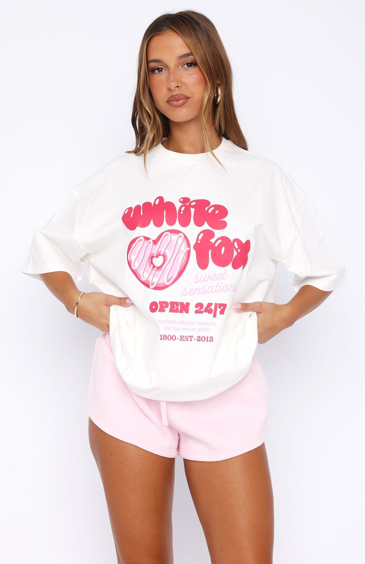 Sweet Sensations Oversized Tee White