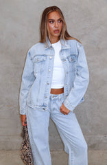 Adriana Oversized Denim Jacket Glacier Blue