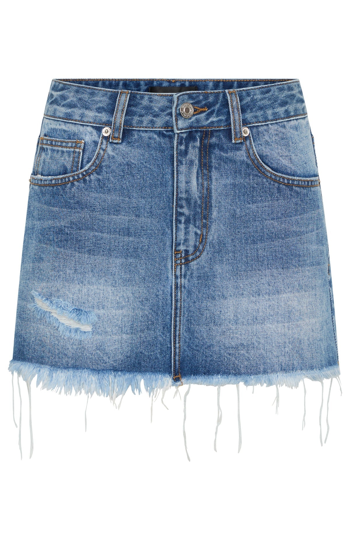 Amelia Denim Mini Skirt Mid Blue Acid