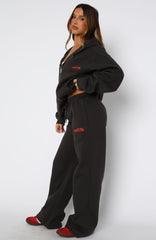 Best You've Ever Had Wide Leg Sweatpants Charcoal