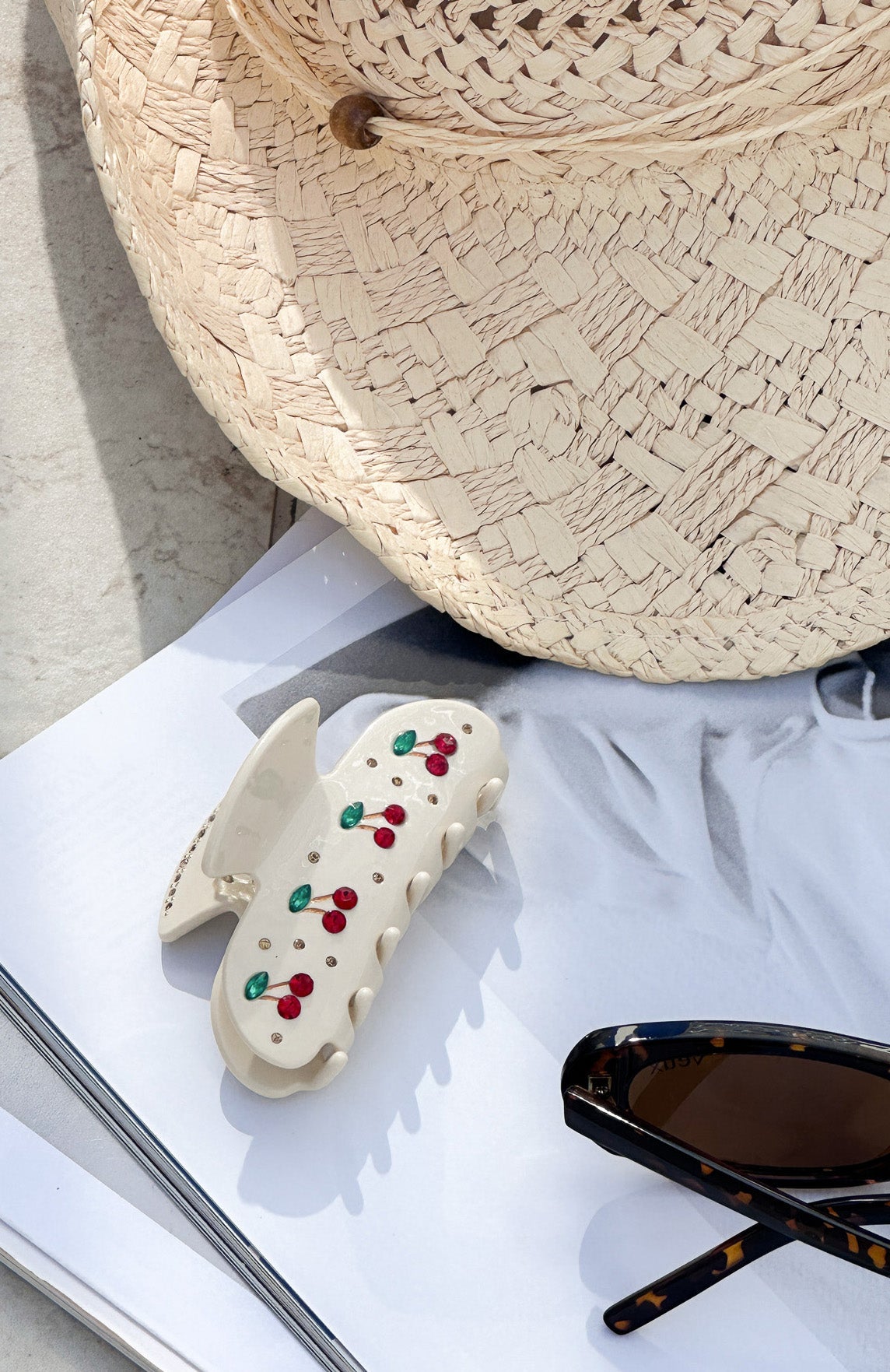 Cherry Love Hair Clip Cream