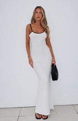 Came A Long Way Crochet Maxi Dress White