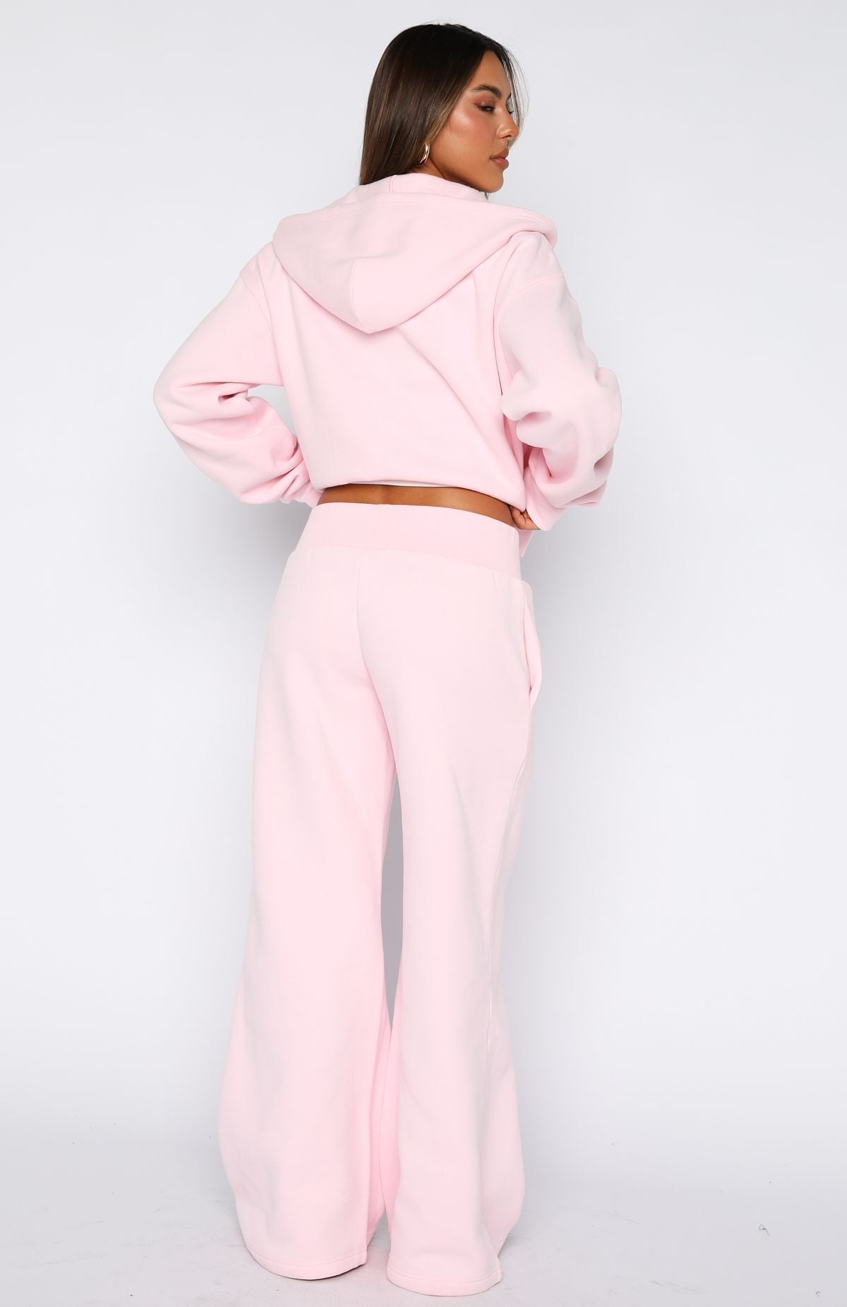 Come A Long Way Wide Leg Sweatpants Pink
