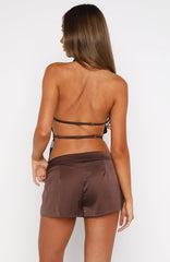 Time Passes Mini Shorts Chocolate