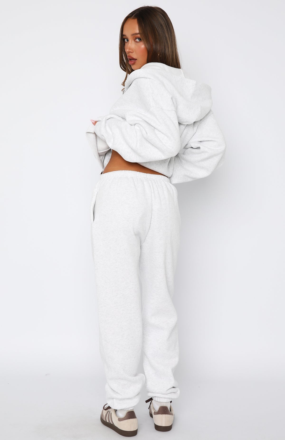 Can't Miss It Sweatpants Grey Marle/Rose Gold