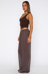 Something More Pants Choc/Cream Stripe