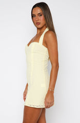 So Curious Mini Dress Lemon