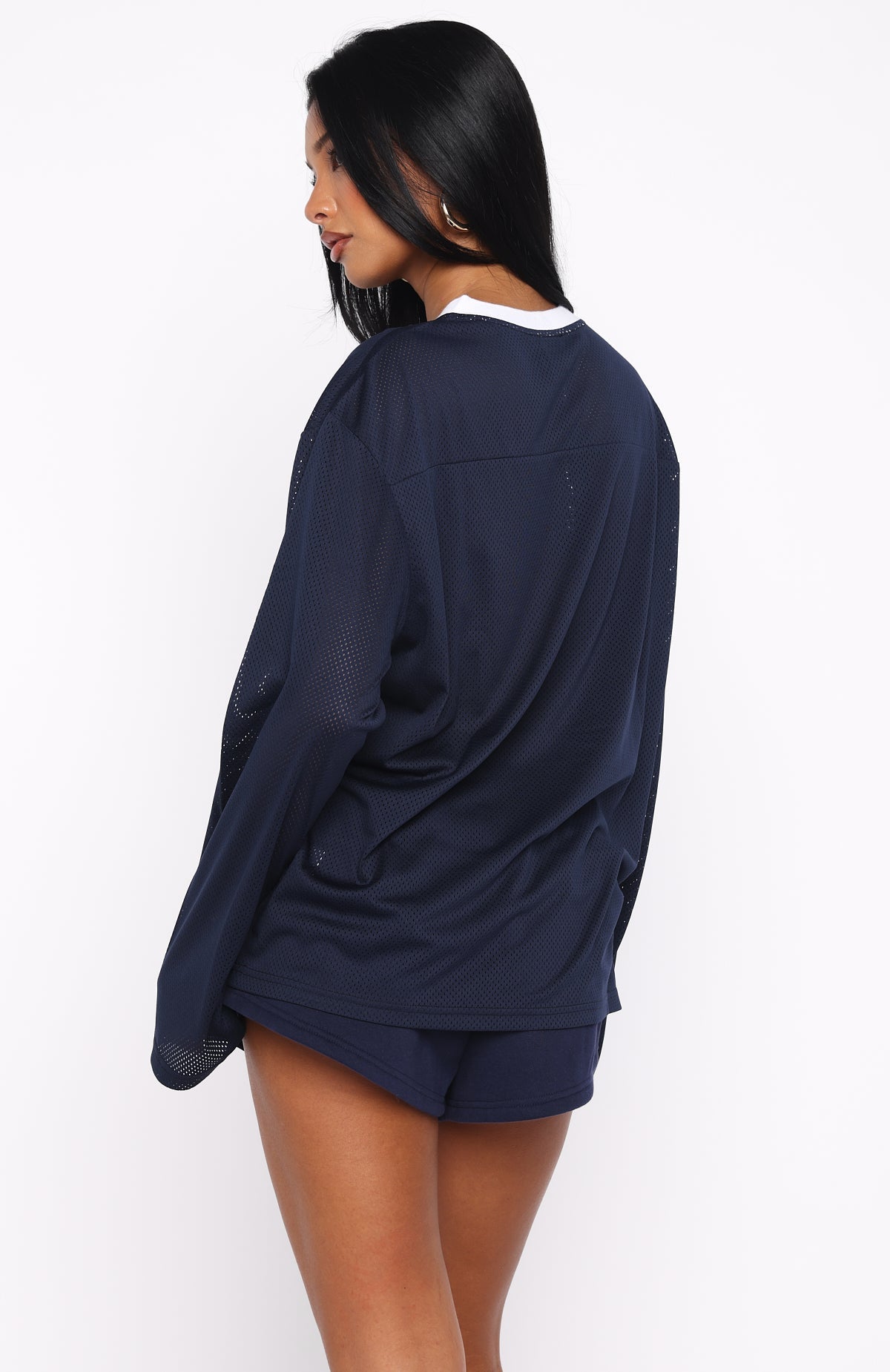 Ahead Of Schedule Long Sleeve Oversized Jersey Navy
