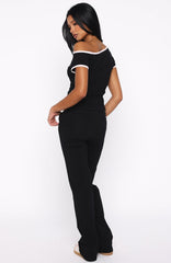 Good Things Take Time Straight Leg Pants Black