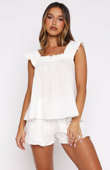 Sleepy Girl Pyjama Top White