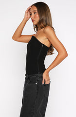 Bye Girl Strapless Bustier Black