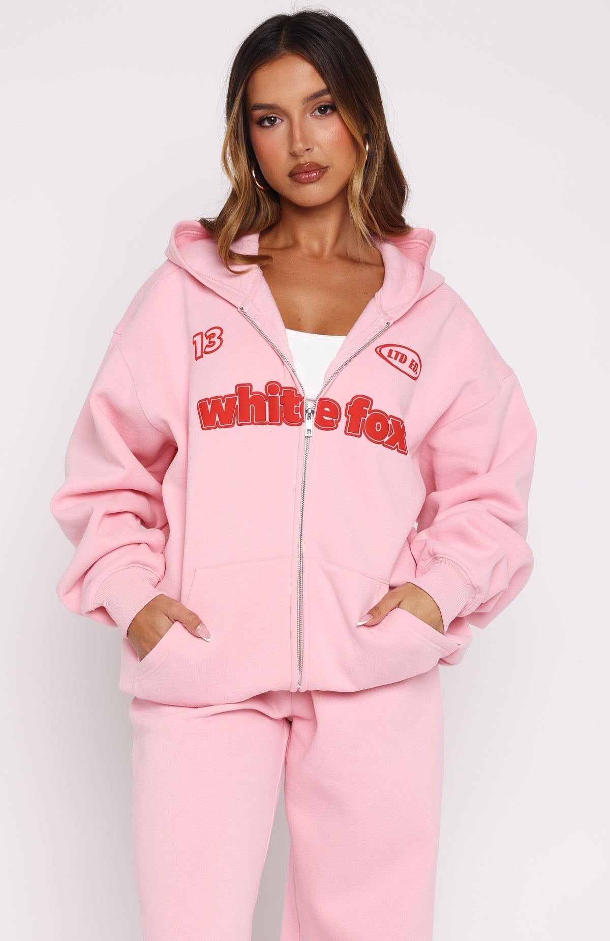 Ready To Go Zip Front Hoodie Pink