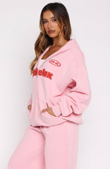 Ready To Go Zip Front Hoodie Pink