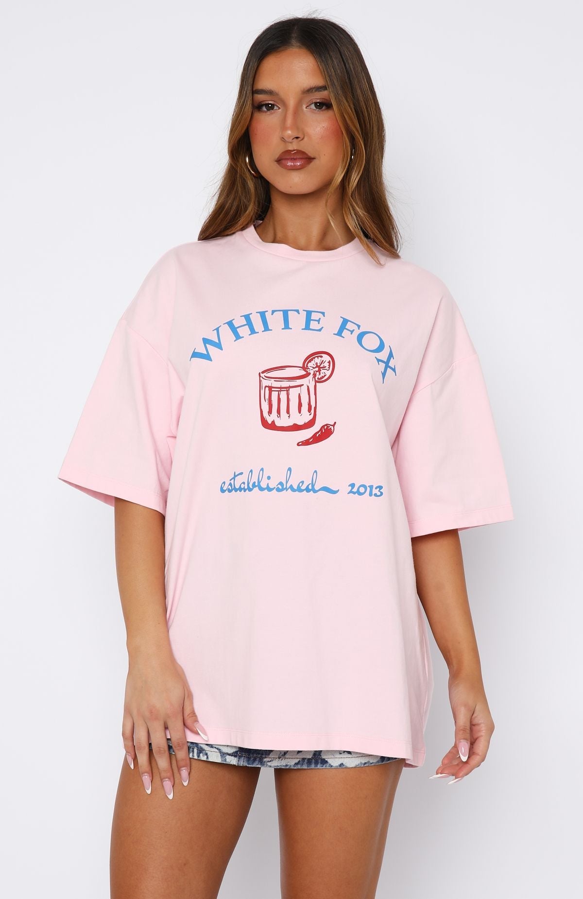 Make It Spicy Oversized Tee Pink
