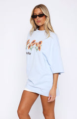 Flower Girl Oversized Tee Blue