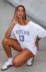 Everything In Time Off Shoulder Oversized Tee Grey Marle