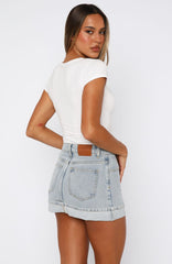 Charlotte Denim Mini Skirt Light Blue