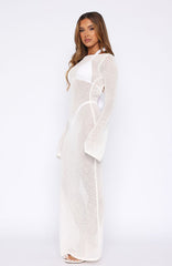 Malta Mermaids Long Sleeve Maxi Dress White