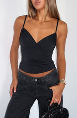 Getting Noticed Cami Top Black