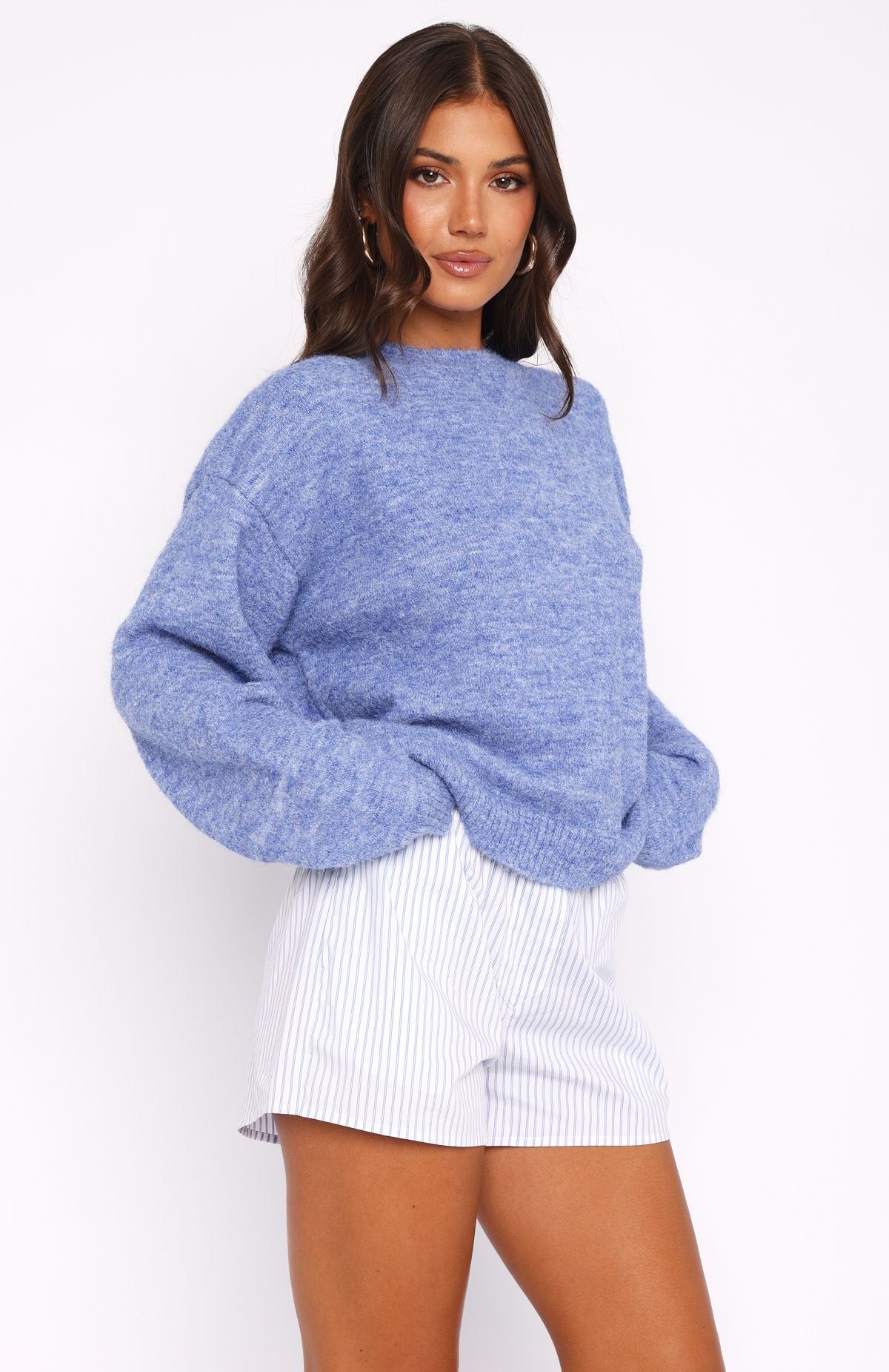 Warm Whispers Knit Sweater Cornflower Blue