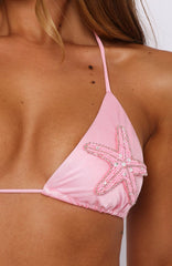 Starry Shores Bikini Top Blush Pink