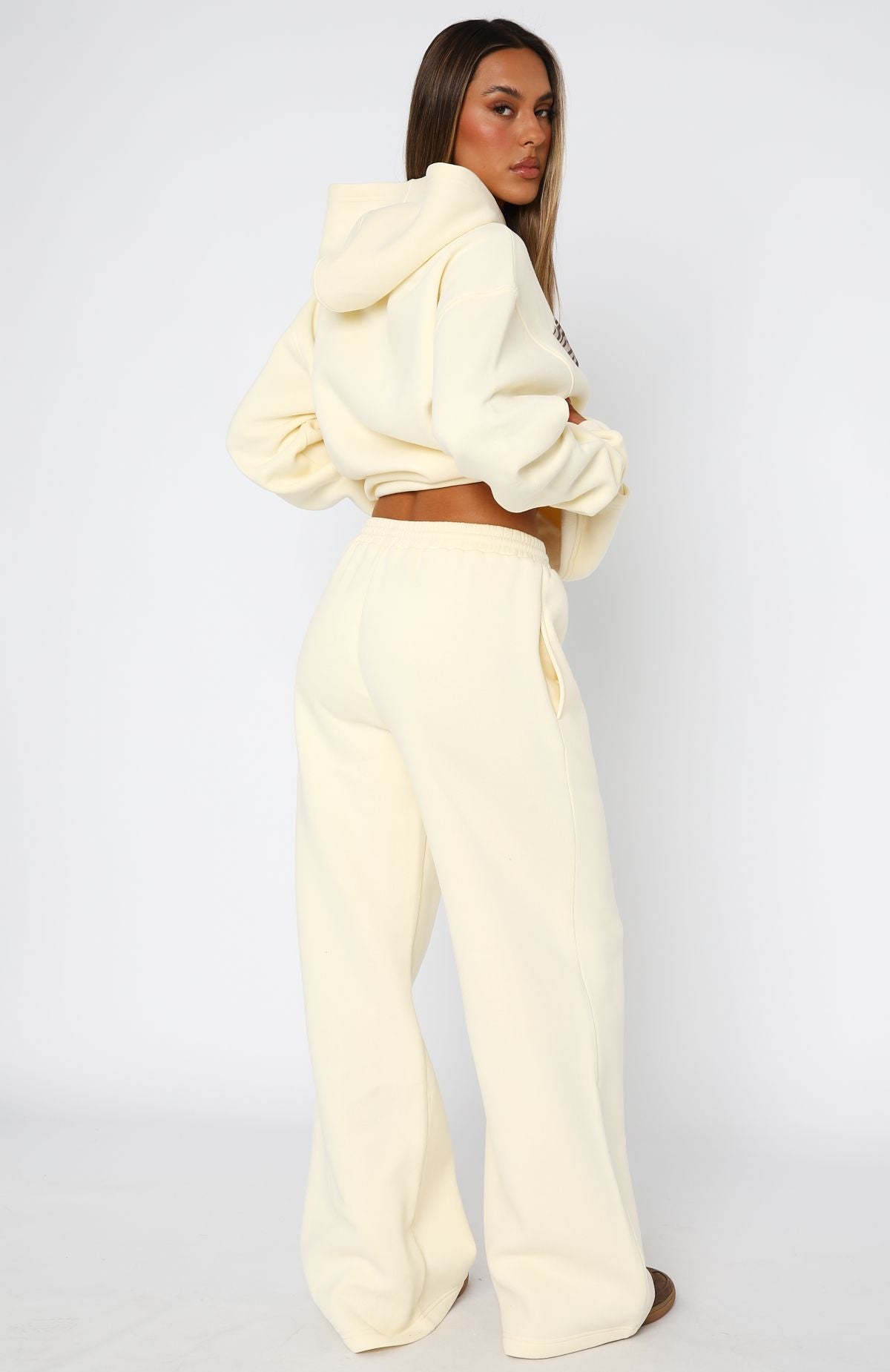 From The Archives Maya Wide Leg Sweatpant Lemon
