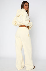 From The Archives Maya Wide Leg Sweatpant Lemon