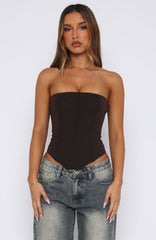 Always Wondering Strapless Bustier Chocolate