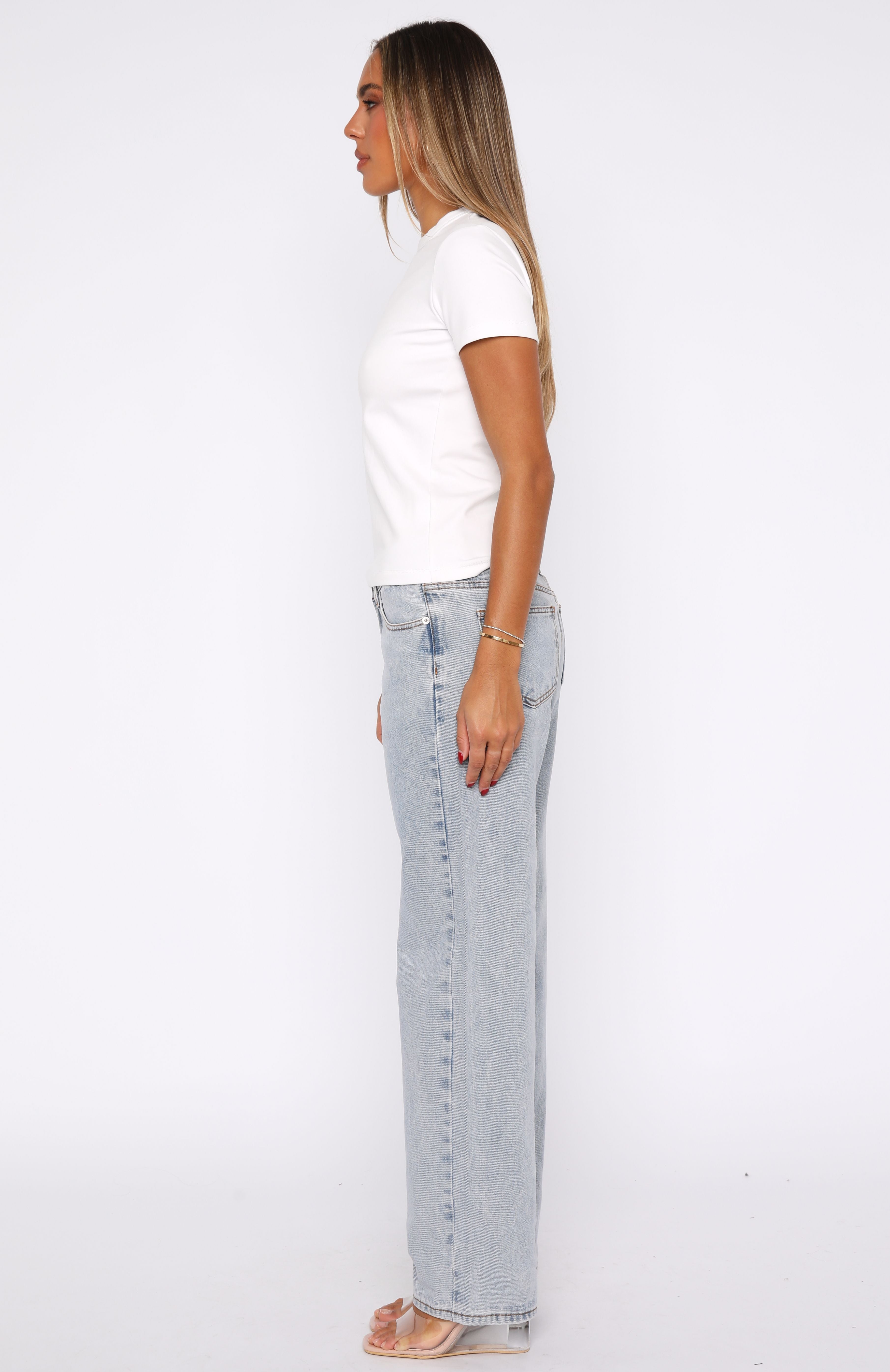 Zara Low Rise Straight Leg Jeans Light Blue