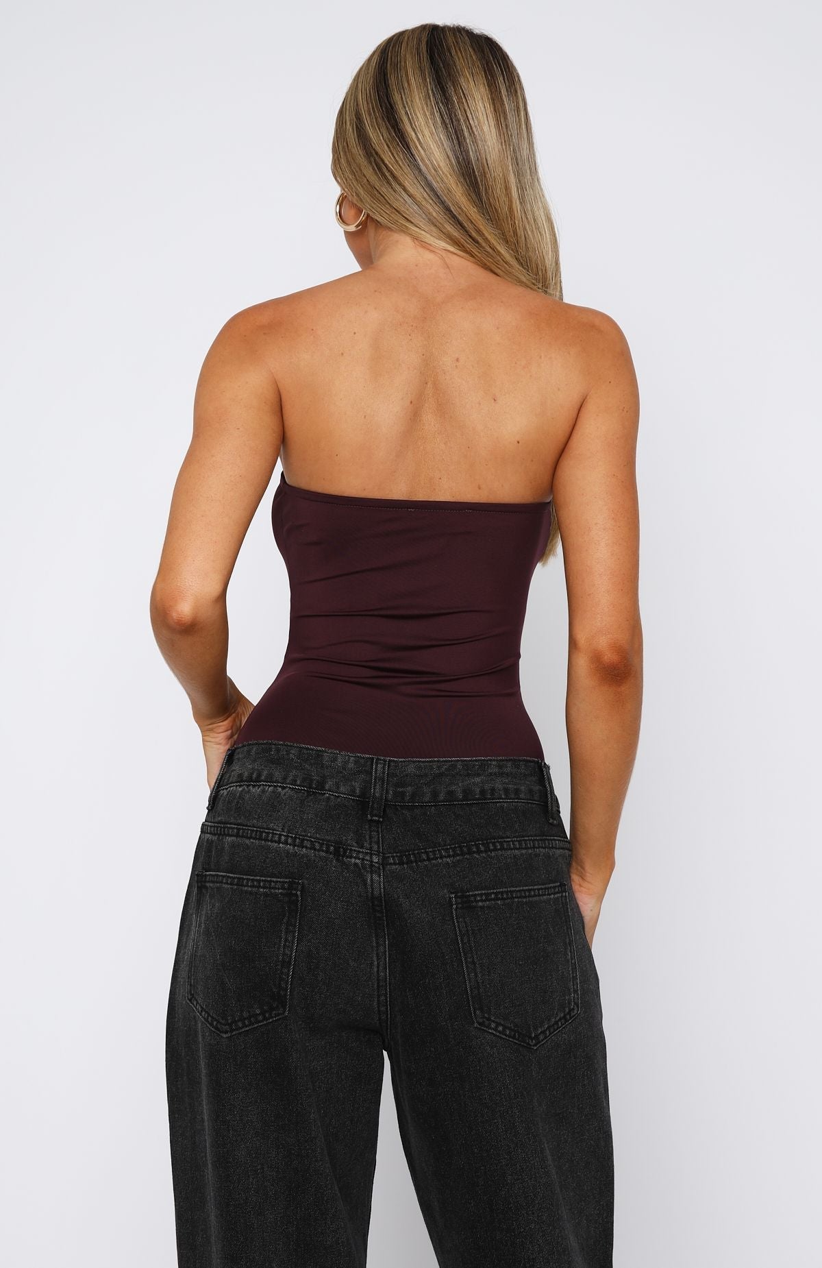 Top Of The Game Strapless Bodysuit Plum