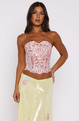 So Much To Say Strapless Bustier Pink